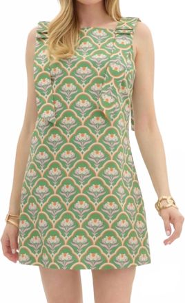 Entro Bow Shoulder Dress In Green