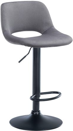 Clp Clp - Taburete De Bar Camden En Terciopelo Gris Oscuro Metal Negro Mate