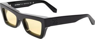 Off-white Off White Unisex Charleston-zonnebril met vierkant montuur voor volwassenen (ZWART/GEEL)