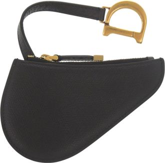 Dior Black Leather Coin Purse/Coin Case (Pre-Owned)