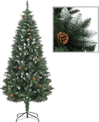 vidaXL &Aacute;rbol De Navidad Artificial Con Pi&ntilde;as Y Brillo Blanco 180 Cm Vidaxl