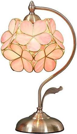 OEM Lampada Da Tavolo In Vetro Colorato In Stile Tiffany Con Petali Di Fiori E Base In Ottone Per LArredamento Della Casa (rosa, Fiori Di Ciliegio 8)