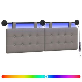 vidaXL Cabecero Colgante Con Luz Led Topo Tela Vidaxl