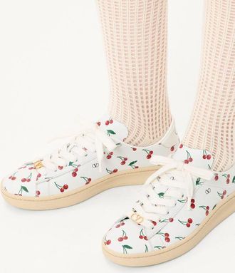 Valentino Garavani Sneaker Royco In Vitello Nappato Cherryfic Donna BIANCO 35.5