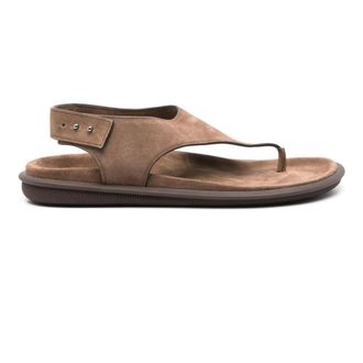 Giorgio Armani Bruin Elegant Open Platte Sandalen - Heren - Sandalen - Bruin - 41 EU - Leer - Schoenen