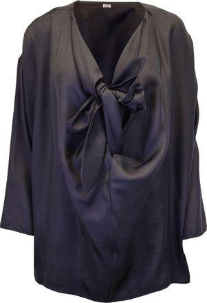 Toteme Bow Detail Top in Black Silk