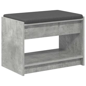 vidaXL Banco De Entrada Con Coj&iacute;n Gris Concreto 63 X 38 X 45 Cm Vidaxl