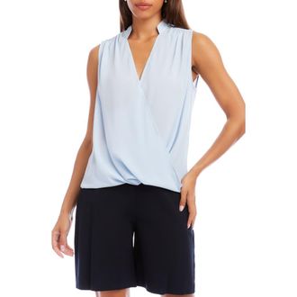 Karen Kane Sleeveless Crepe Top in Light Blue at Nordstrom, Size X-Small