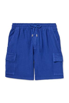 Vilebrequin Straight-Leg Linen Drawstring Cargo Shorts