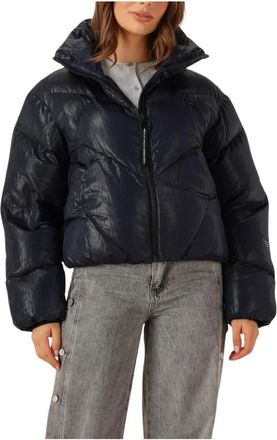 KRAKATAU Navy Pufferjas voor vrouwen - Dames - Winterjassen - Blauw - XL - Wol - Jassen