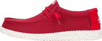 HeyDude Mens Wally Stretch Sox Slip-On Shoes, Red, 10 UK