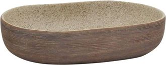 vidaXL Vidaxl - Lavabo Sobre Encimera Ovalado Cer&aacute;mica Arena Marr&oacute;n 59x40x14 Cm