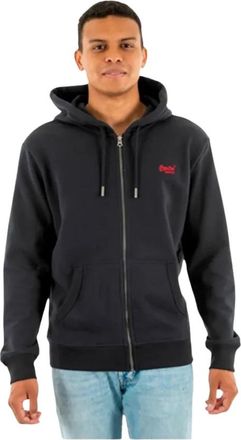 Superdry Essential Logo Zip Hoodie - Heren - Vesten met rits - Zwart - M - Hoodies & sweatvesten