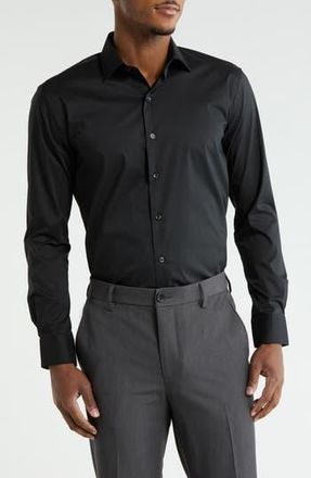DKNY Slim Fit Stretch Dress Shirt in Black at Nordstrom Rack, Size 16.5 - 32/33