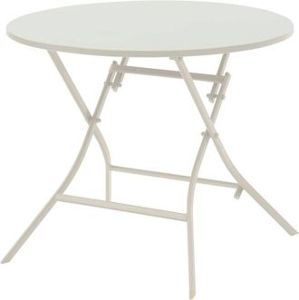 Hesperide Mesa De Jard&iacute;n Plegable Redonda Greensboro De Arcilla 4 Plazas De Acero - Hesp&eacute;ride