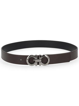 Ferragamo Dark Brown Cut To Size Reversible Belt