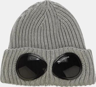 C.P. Company Mens Extrafine Merino Wool Goggle Beanie - Grey - Size: ONE size