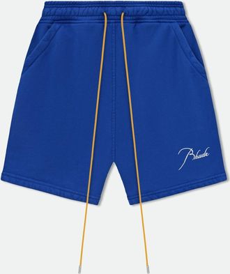 Rhude Mens Cobalt Blue Sweat Shorts