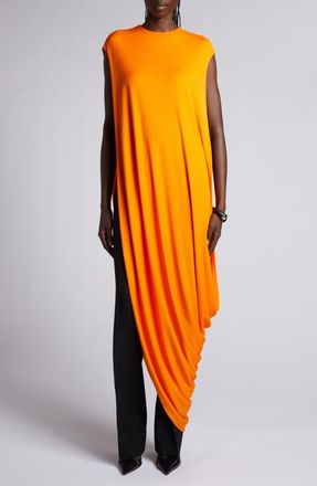 Tom Ford Asymmetrical Crepe Jersey Top in Orange at Nordstrom, Size 4 Us
