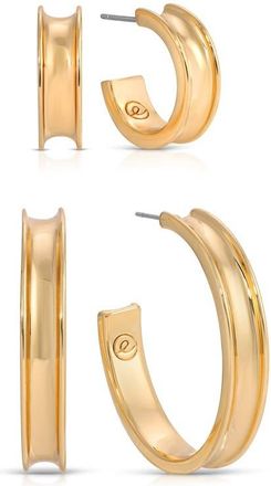 Ettika Groove Set of 2 Hoop Earrings in Gold at Nordstrom