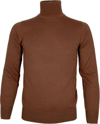 Cashmere Company Dolcevita 1515C - Heren - Coltruien - Bruin - M - Wol - Truien & Vesten