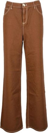 L'autre Chose Brown Cotton Women Jeans