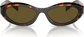 Prada 0pr 26zs Oval Tortoiseshell Sunglasses