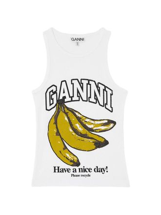Ganni Canotta Ganni in cotone stampato