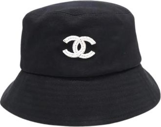 Chanel Pre-owned Bucket Hat - Dames - Vintage Accessoires - Zwart - ONE Size - Katoen - Vintage