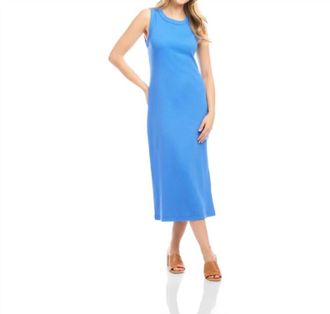 Karen Kane Secelia Sleeveless Ribbed Column Dress In Cornflower Blue