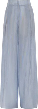 Dries Van Noten Blue Loose Flat Front Pants