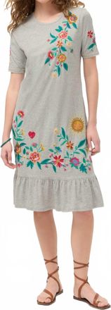 Johnny Was Ziviana Ruffle Hem Knit Midi Dress In Heather Grey