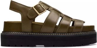 Clarks Groene Orianna Twist Damessandaal - Dames - Sandalen - Groen - 40 EU - Leer - Schoenen