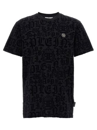 Tシャツ・カットソー PHILIPP PLEIN Men T Shirts AABCMTK5632 PJY002N0202 BLACK PHILIPP PLEIN MENS T-SHIRT VINTAGE SHORT SLEEVE RHINESTONES