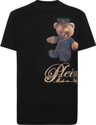 Philipp Plein Tops, Heren, Zwart, 2Xl, Katoen, Round Neck T-Shirt Teddy Doorman
