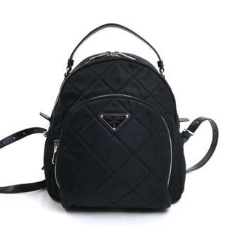 Prada Black Nylon Leather Backpack (Pre-Owned)