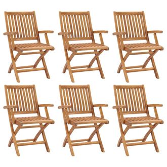 vidaXL Vidaxl - Sillas De Jard&iacute;n Plegables 6 Unidades Madera Maciza De Teca