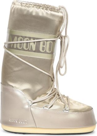 Moon Boot Platinum Satijnen Winterlaarzen - Dames - Winterlaarzen - Grijs - 35 EU - Satijn - Schoenen