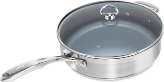 Chantal Induction 21 Saute Pan w/ Ceramic Coating & Glass Lid, 5 Quart in Silver at Nordstrom