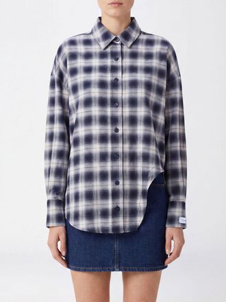The Attico Relaxed Fit Check Cotton Shirt with Dropped Shoulders and Asymmetrical Hem
