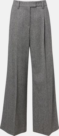 Brunello Cucinelli Monili herringbone wool-blend wide-leg pants