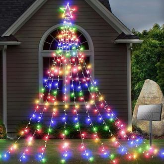 OEM Decoraciones Navide&ntilde;as Decoraciones Solares Para Jard&iacute;n Luces De Estrellas 344 Led 8 Modos Luces Solares Impermeables Para Jard&iacute;n Para Navidad Boda Fi