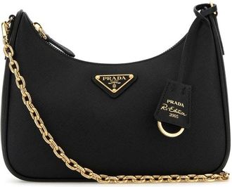 Prada Black Leather Re-Edition 2005 Shoulder Bag