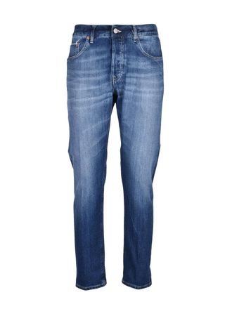 Dondup Blue Icon Regular Fit Cotton Polyurethane Jeans