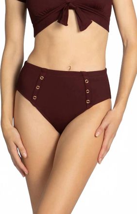Robin Piccone Womens Amy High Waist Bottom In Brown