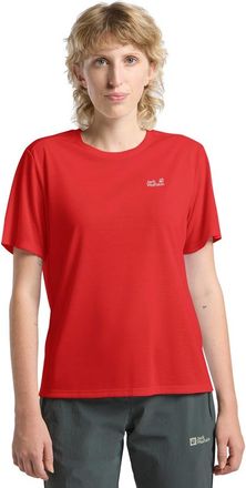 Jack Wolfskin Funktionsshirt JACK WOLFSKIN VONNAN S/S T W, Damen, Gr. L (42/44), siren rot, Obermaterial: 100% Polyester, Shirts Funktionsshirt