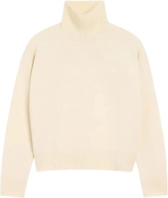 Ami De Coeur Funnel Neck Sweater - Dames - Coltruien - Beige - L - Wol - Truien & Vesten