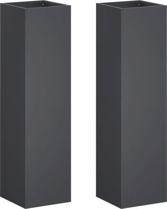 vidaXL Macetero De Jard&iacute;n 2 Uds. Gris Antracita 20 X 20 X 75 Cm Vidaxl