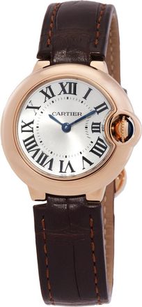 Cartier Pre-owned Cartier Ballon Bleu Silver Dial 18K Rose Gold Ladies Watch WGBB0007
