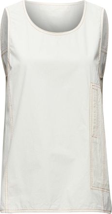 Marni cotton overstitch boxy scoop neck utility vest